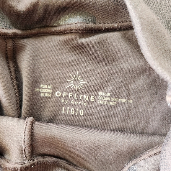 Offline By Aerie Real Me 7/8 Legging Hi Rise Size Large Brown Metallic Camo - Picture 3 of 5